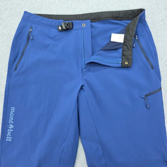 Montbell Men's Hiking Outdoor Pants Blue Size Large Zip Pockets Lightweight - Picture 7 of 14